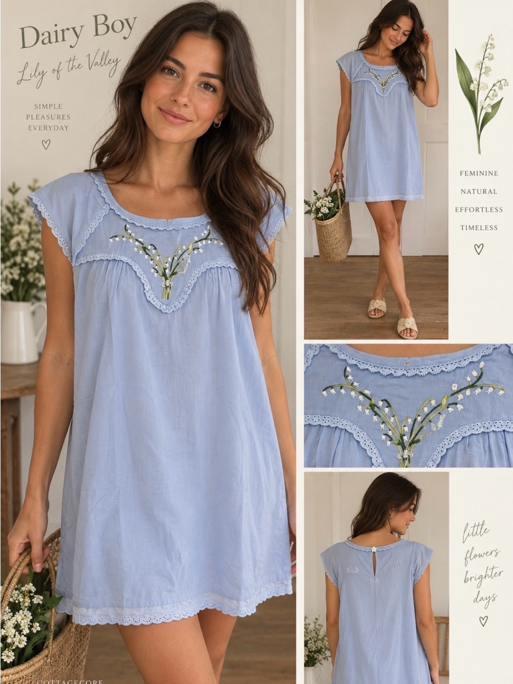 New- Dairy Boy “Lily of the Valley” dress, size M